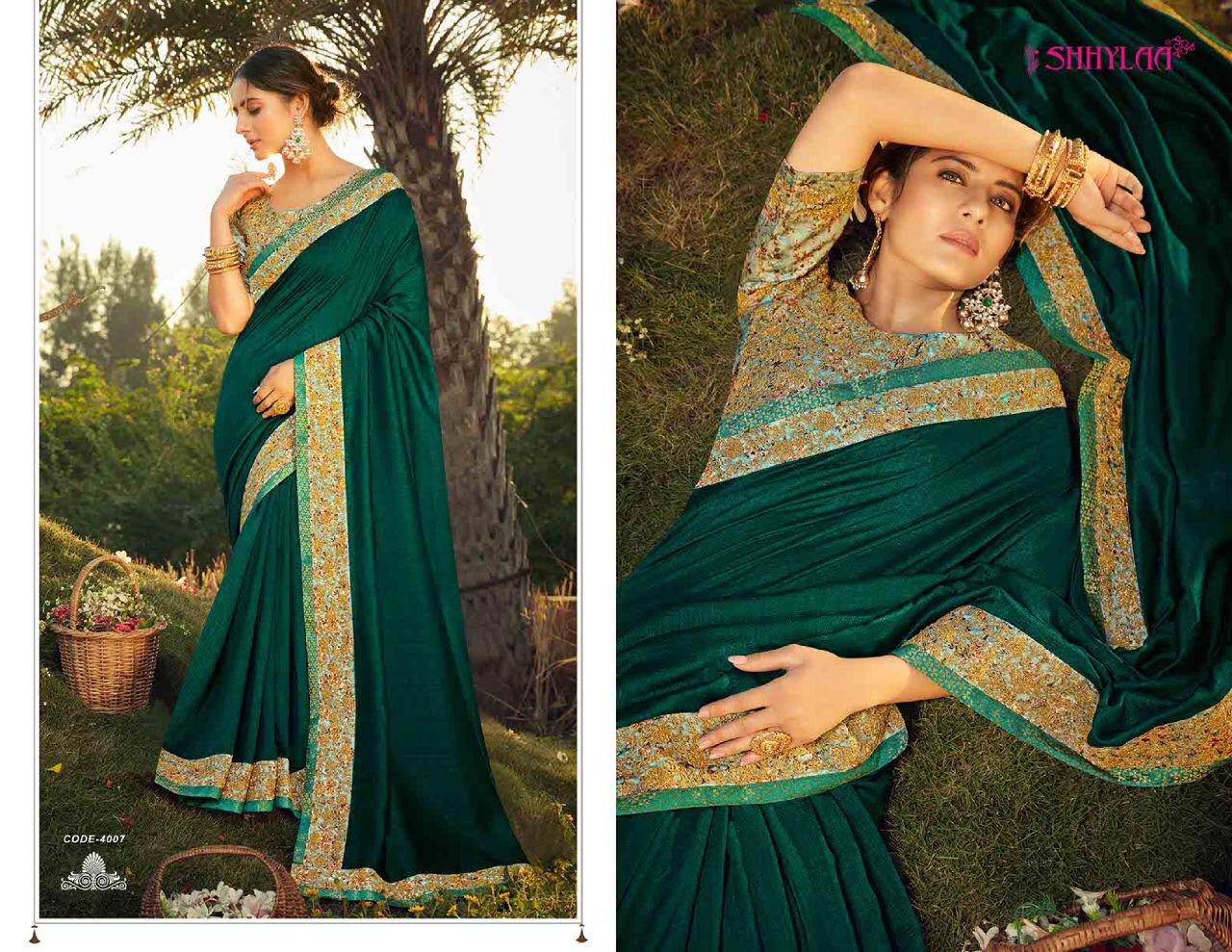 SHHYLAA CHARBAGH VOL-3 DIGITAL PRINTS AND EMBROIDERY WORK LATEST FANCY DESIGNER  SAREE COLLECTION